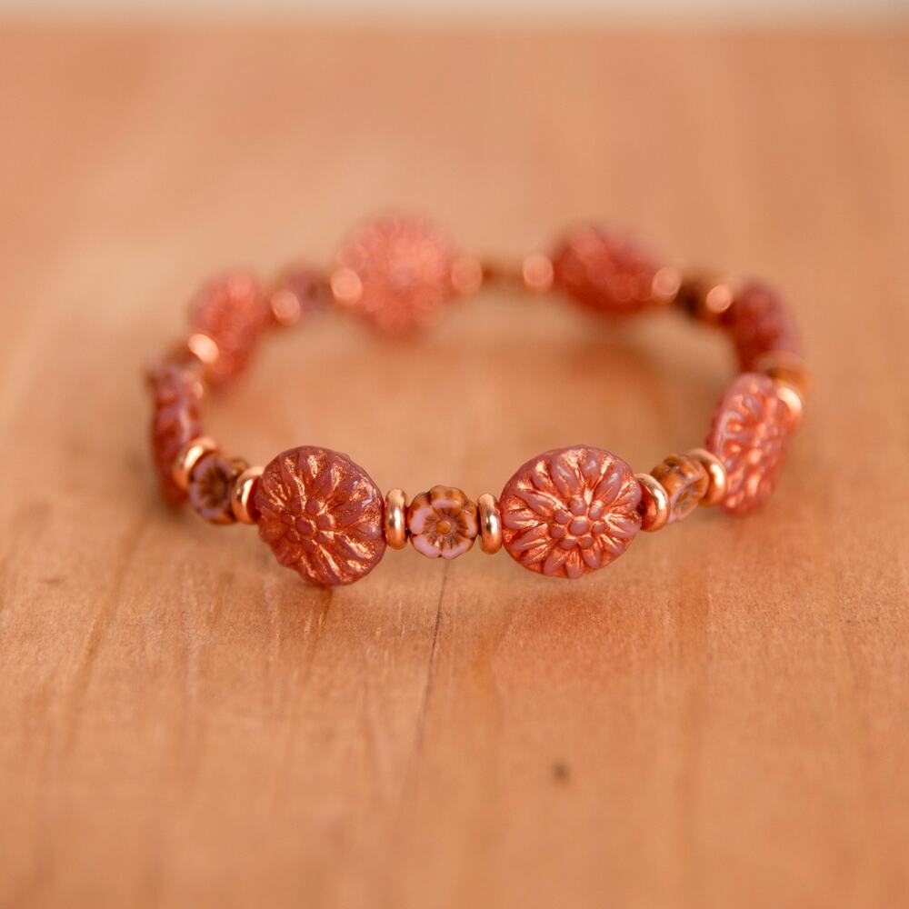 Czech Glass w/Gold Plated Spacer - 7 inch